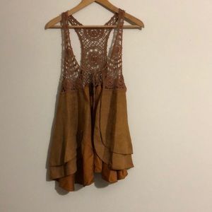 Faux Suede Festival Vest